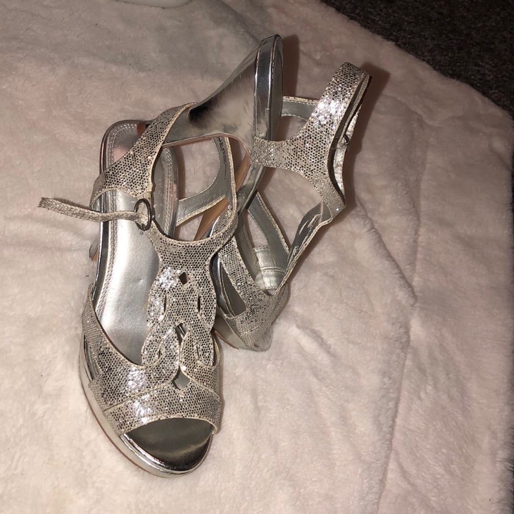 Silver high heels